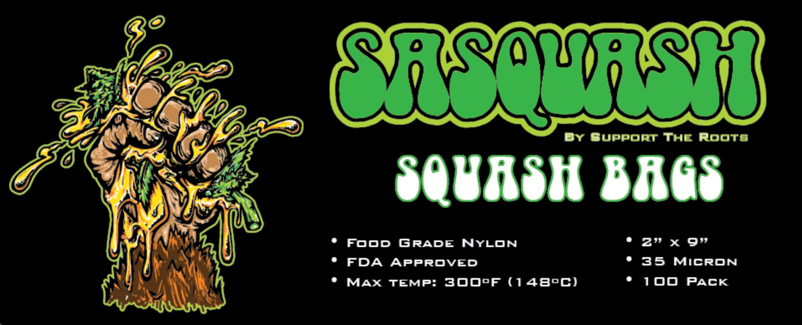 Sasquash 2” x 9” Squash Rosin Bags