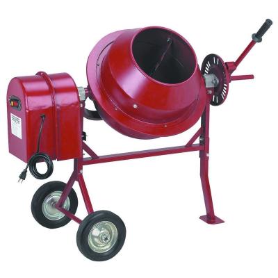 Miniature red cement mixer used with the Extraction Contraption