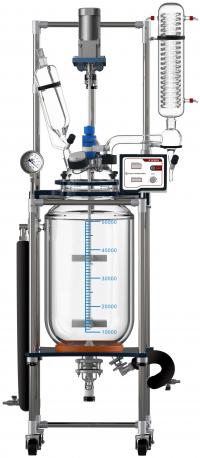 Across International Fully Customizable 50L Single/Dual Jacketed Glass Reactor